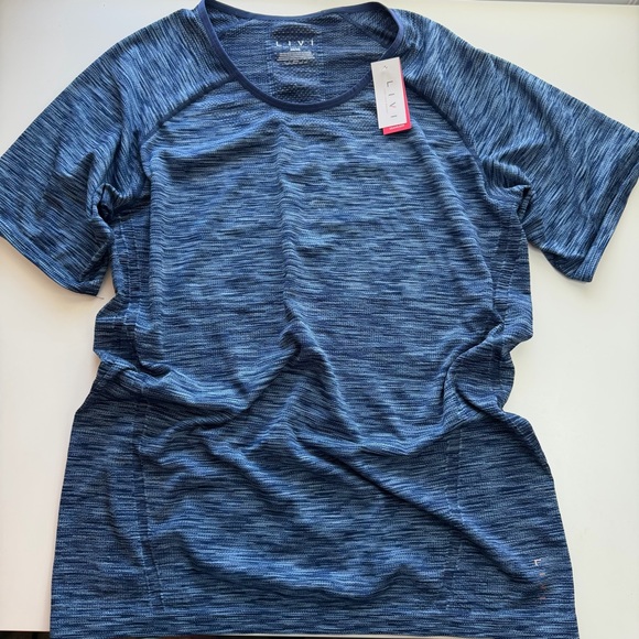 Livi Active Tops - Livi Active Blue Heathered Short Sleeve Tee